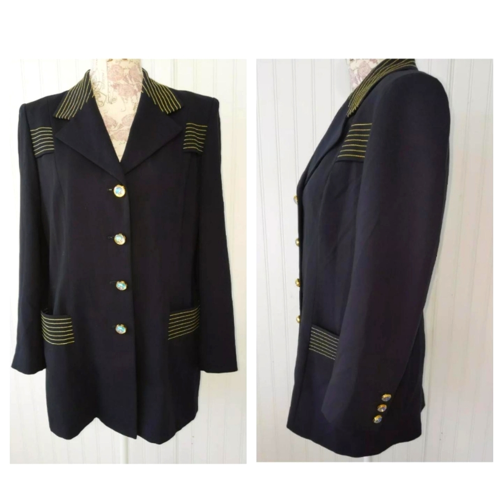 Vintage Escada Margaretha Ley Military Blazer